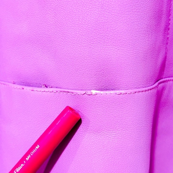 ZARA Lilac faux leather dress with puff sleeves - Picture 9 of 9